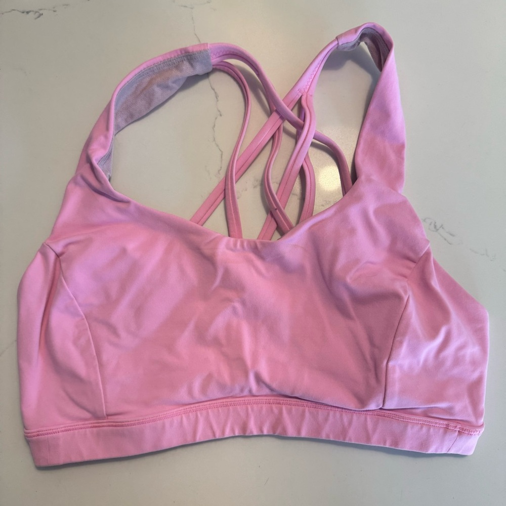 Pink Lululemon sports bra